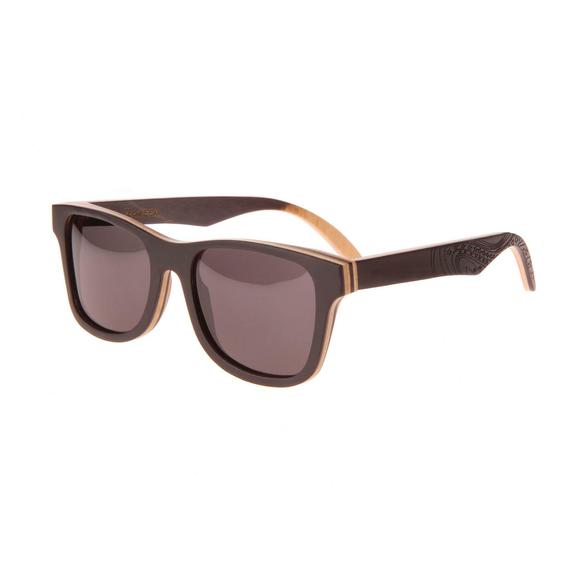 New Premium Wooden Polarized Ebony Ginkgo Sunglasses 55mm with Engraved Temples